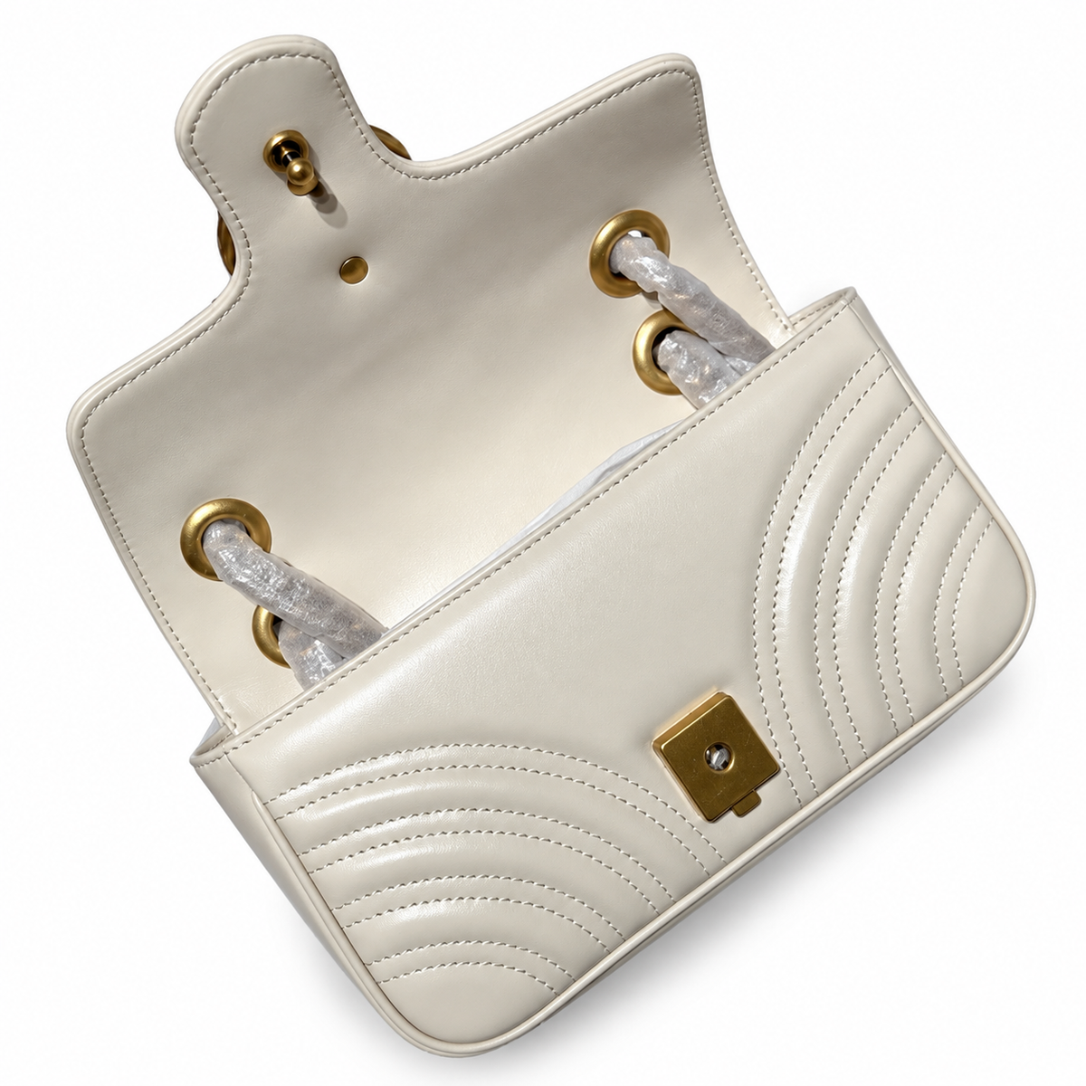Gucci Blondie Small Shoulder Bag in Ivory Leather