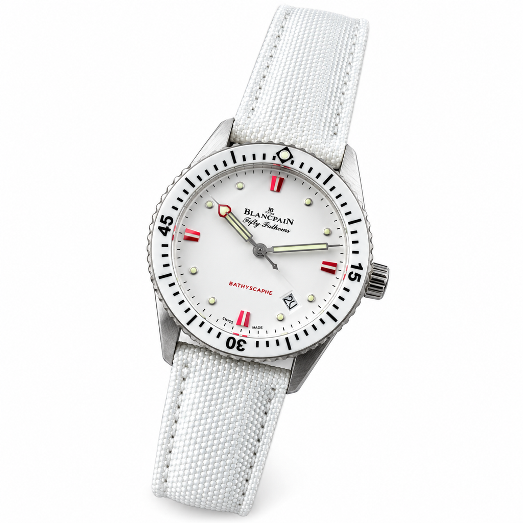 Blancpain Fifty Fathoms Bathyscaphe Heart White Dial Watch