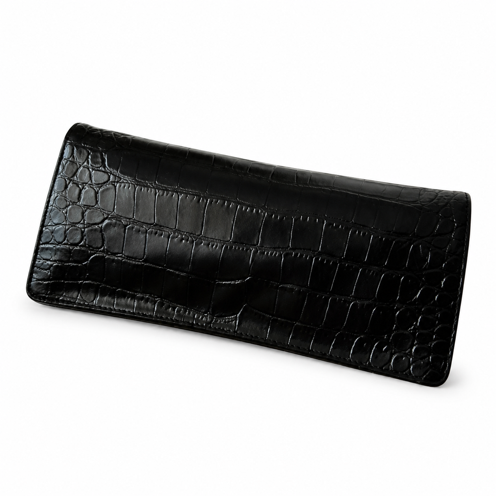 Chanel Croc-Embossed Jewel Clasp Clutch