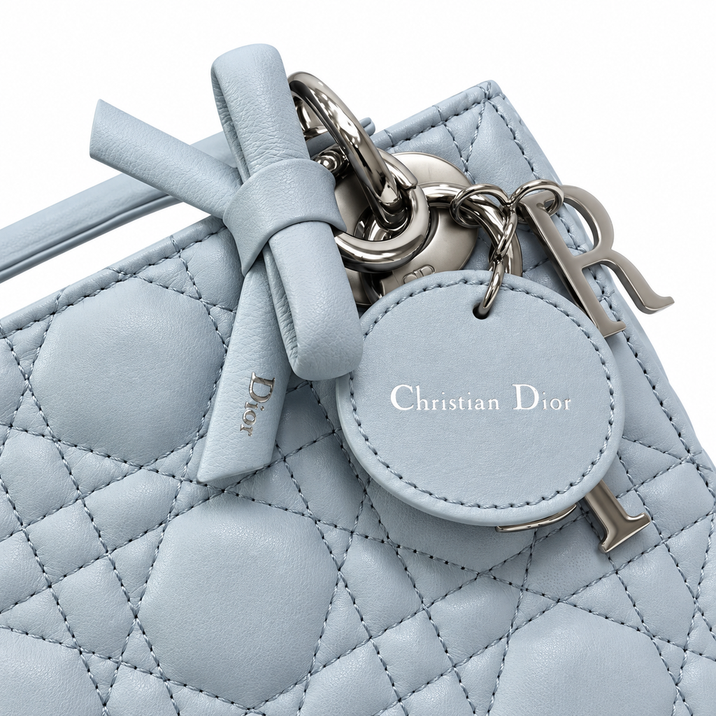 Dior White Cannage Quilted Shoulder Bag 17cm