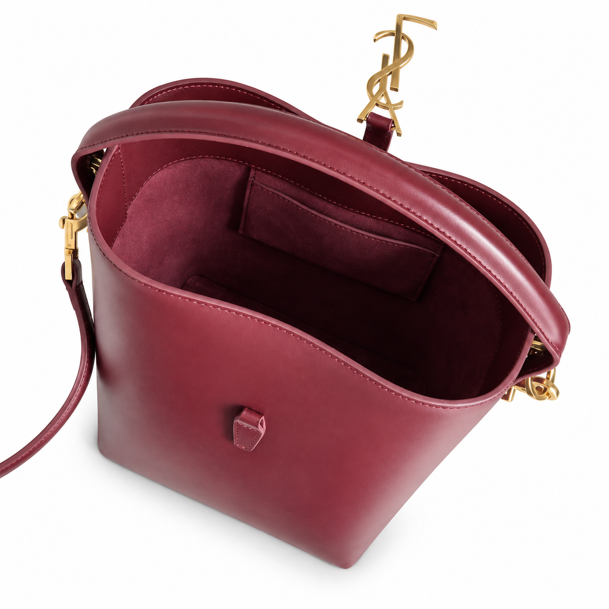 YSL Le 37 Large Bucket Bag – Burgundy Leather
