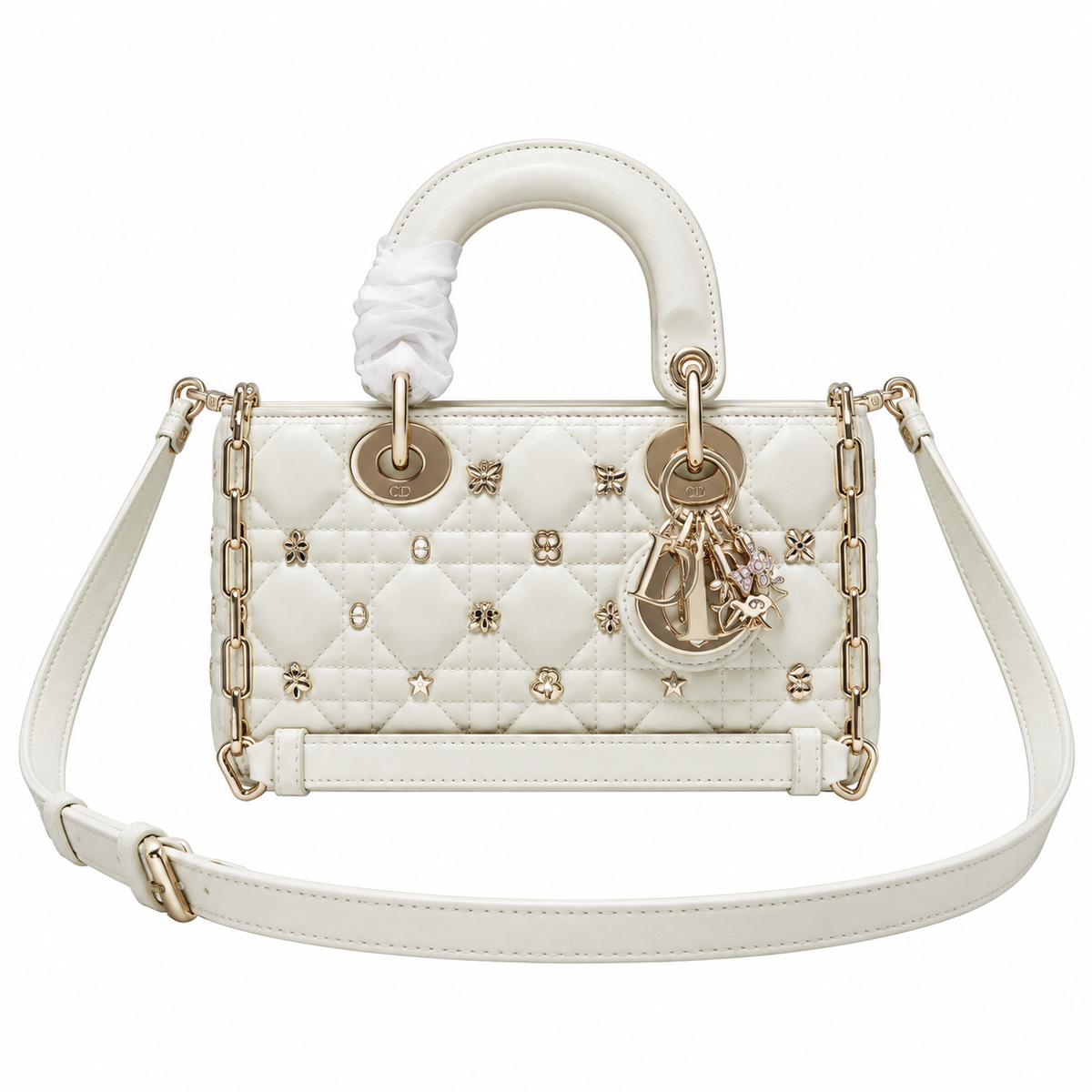 Dior Cannage Quilted Top Handle Clutch 22cm