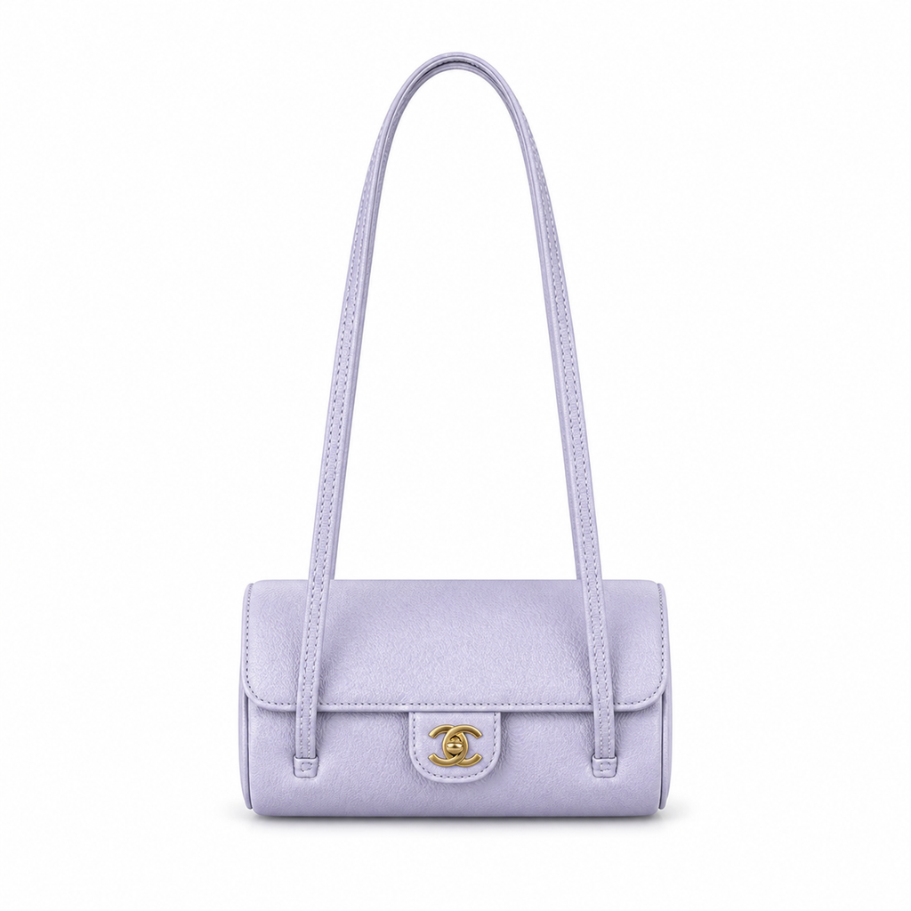 Chanel Lavender Caviar Cylindrical Shoulder Bag | Gold CC — 20cm