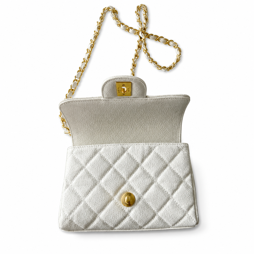 Chanel Classic Quilted Mini Flap Bag | CC Turn-Lock Chain Strap — 19cm