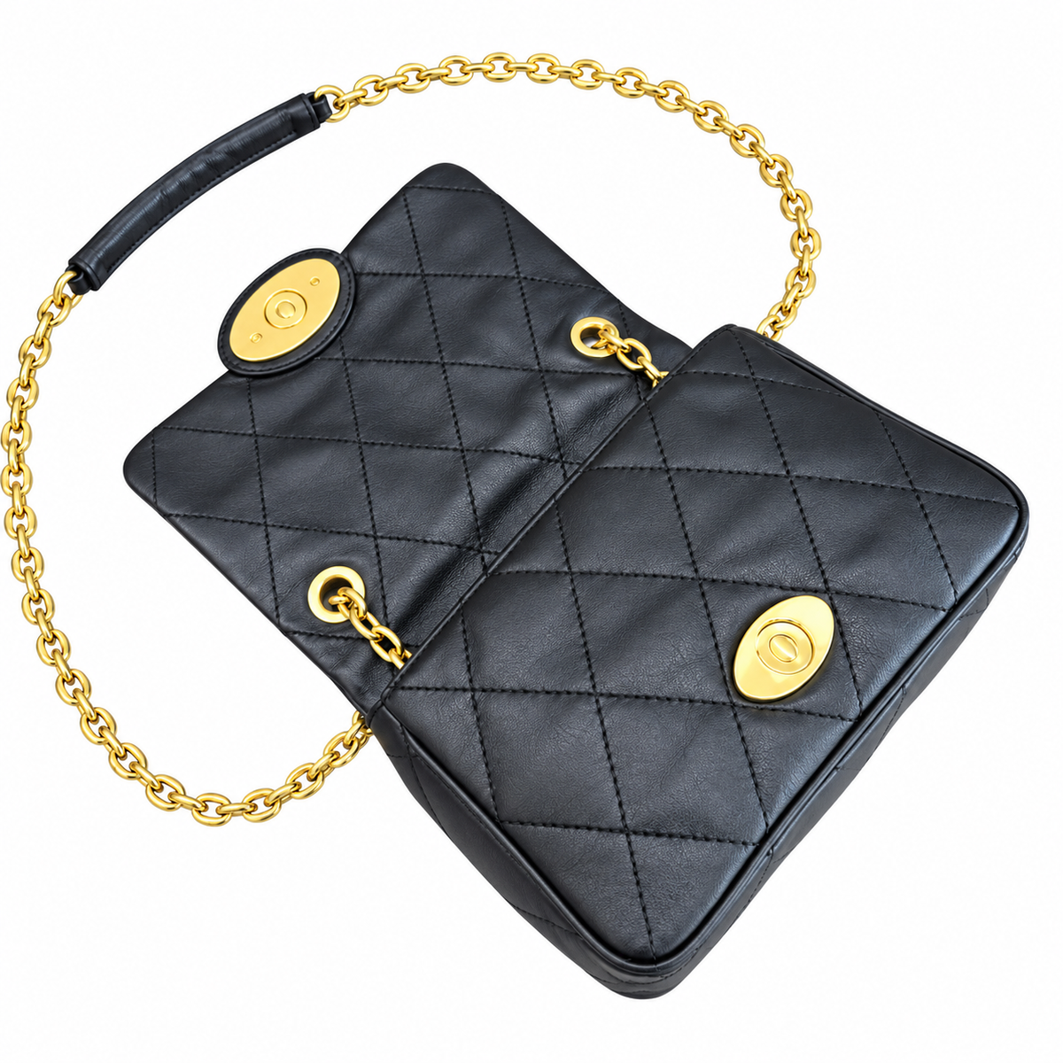 Burberry Noir Elegance Quilted Chain Bag