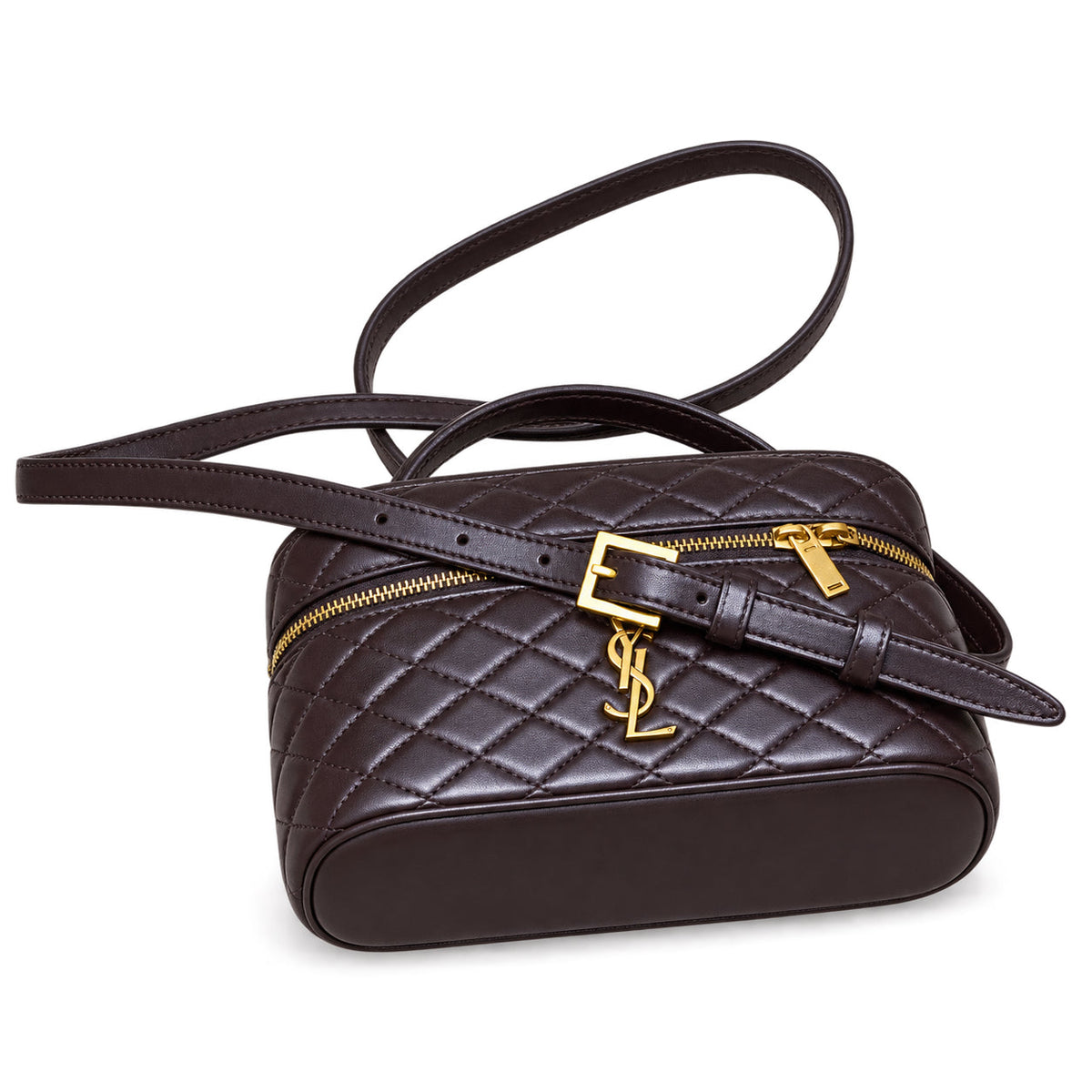 YSL Gaby Vanity Bag – Dark Brown Quilted Leather