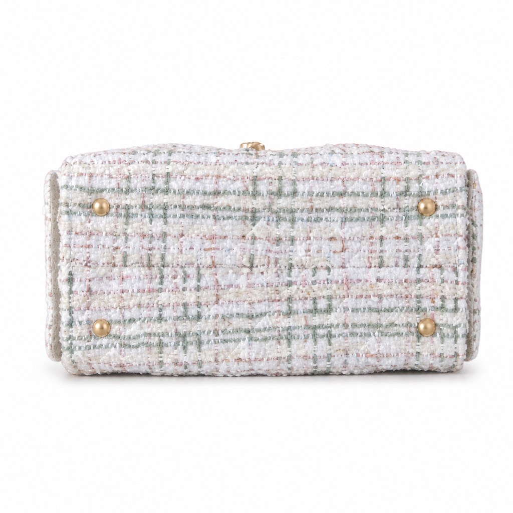 Chanel Classic Quilted Handbag | CC Turn-Lock Rigid Top Handle Chain Strap — 30x26cm