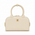 Chanel 22 Small Bag Ivory Calfskin Gold Zip Top Handle