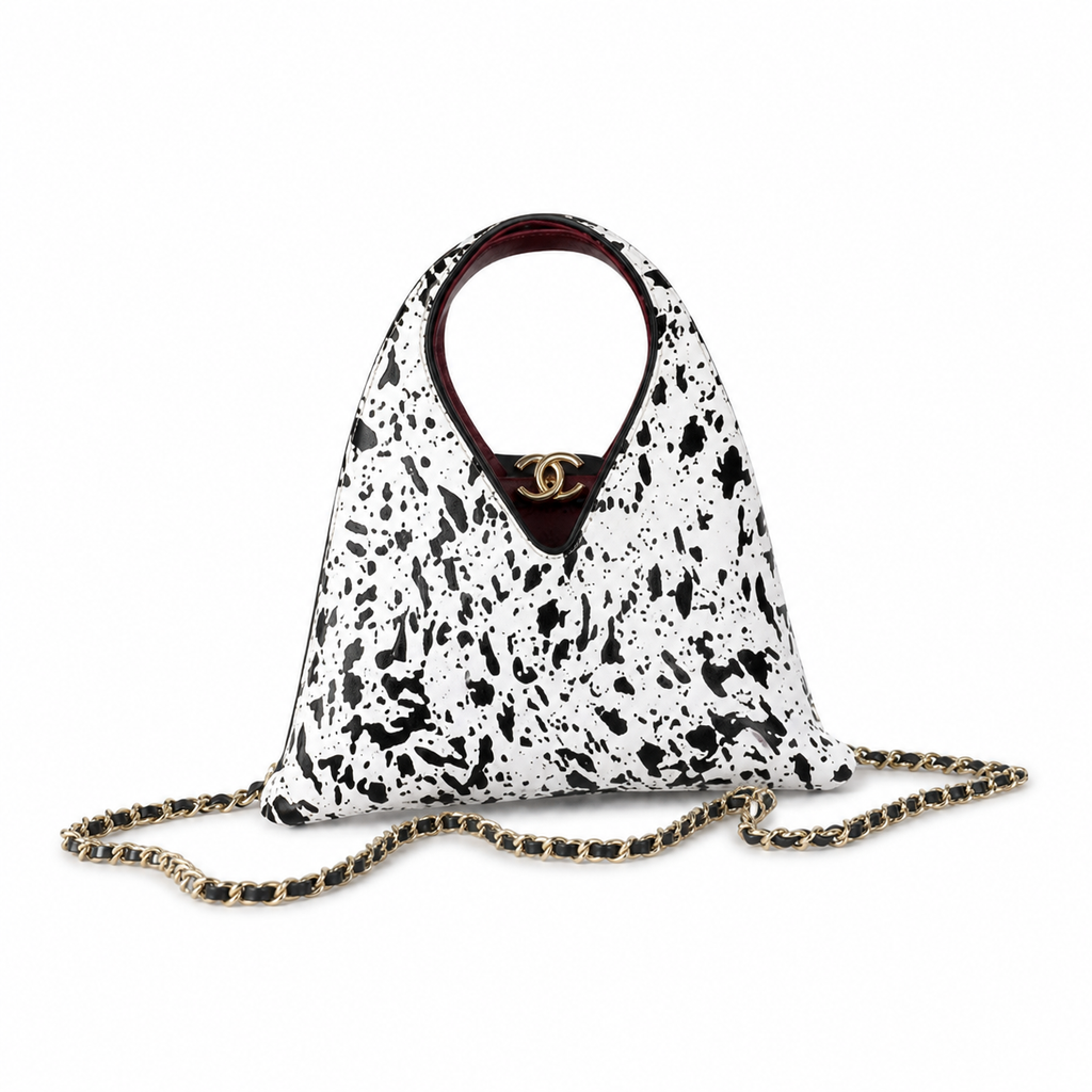 Chanel Triangular Splatter-Print Chain Bag