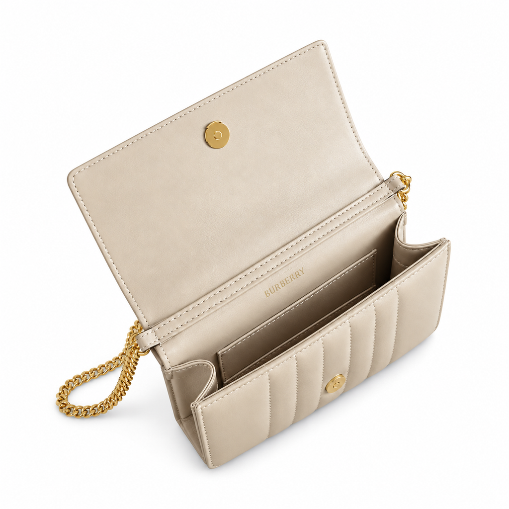 Burberry Ivory Quilted Chain Bag