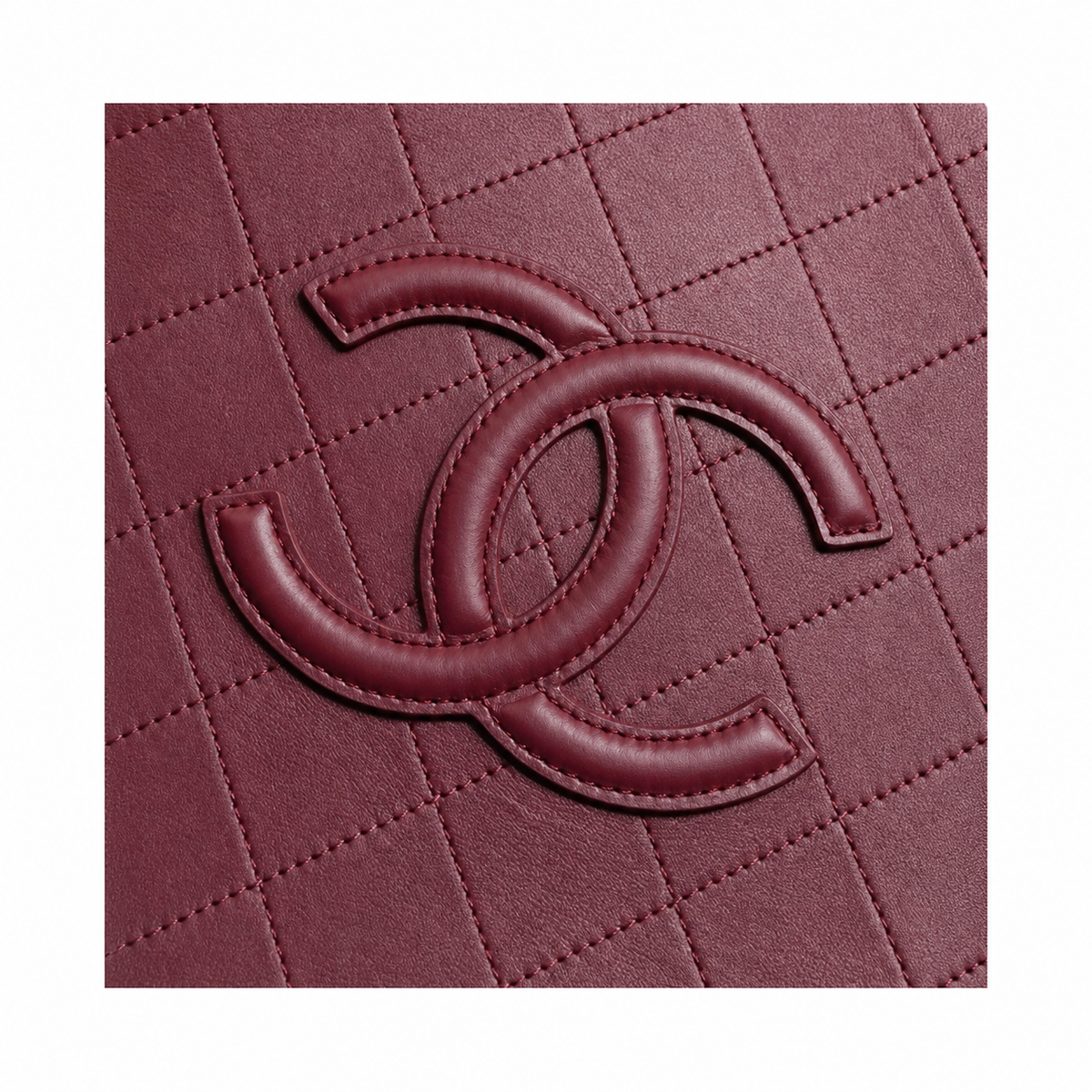 Chanel Grand Shopping Tote Burgundy CC Logo Chain Bag