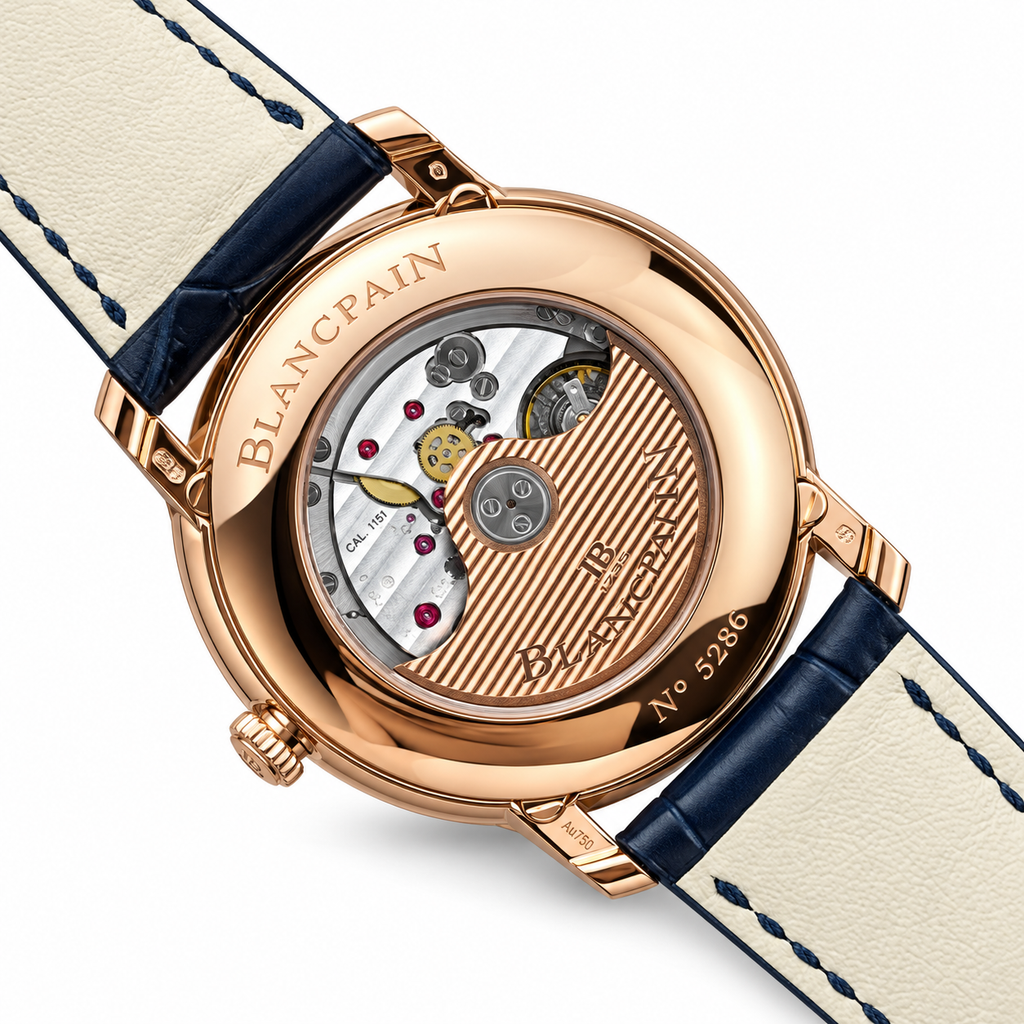 Blancpain Villeret Complete Calendar Moonphase Rose Gold Blue Watch