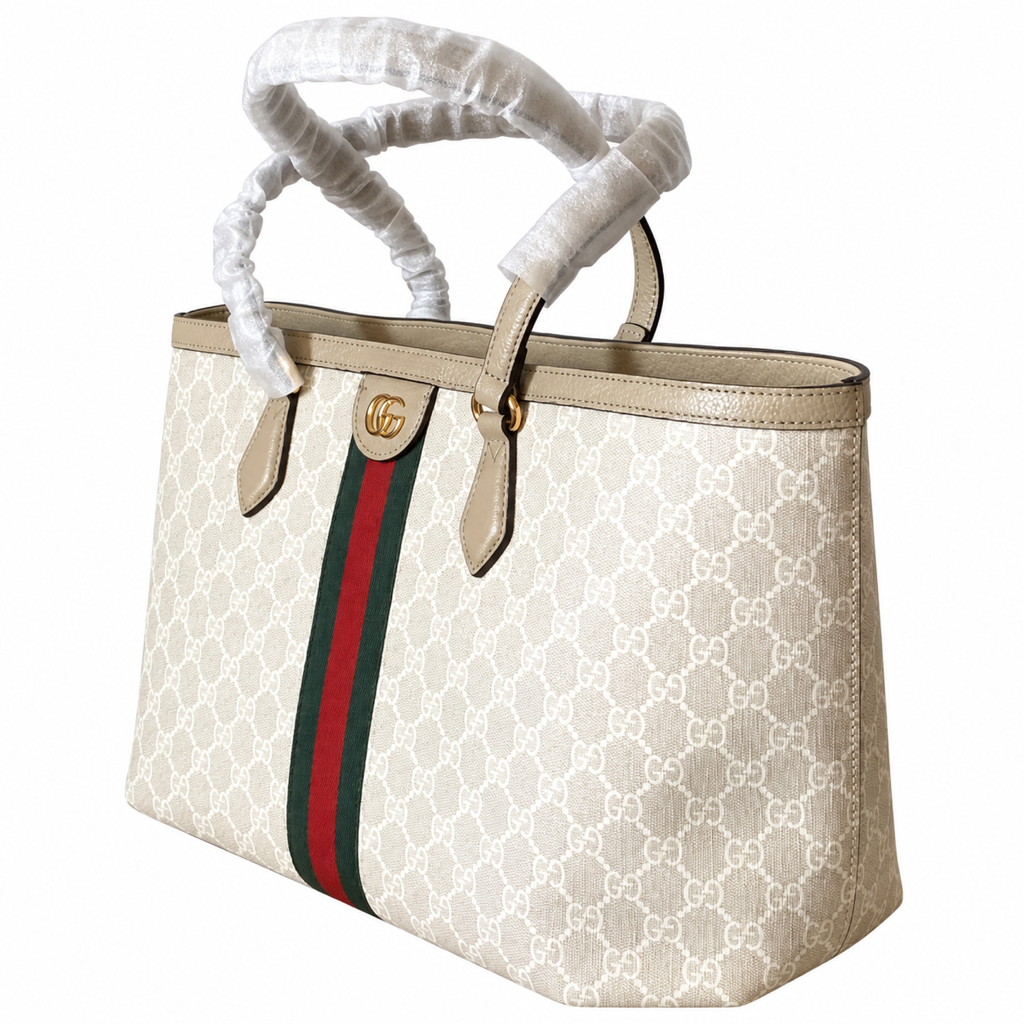 Gucci Ophidia GG Supreme Medium Tote Bag White