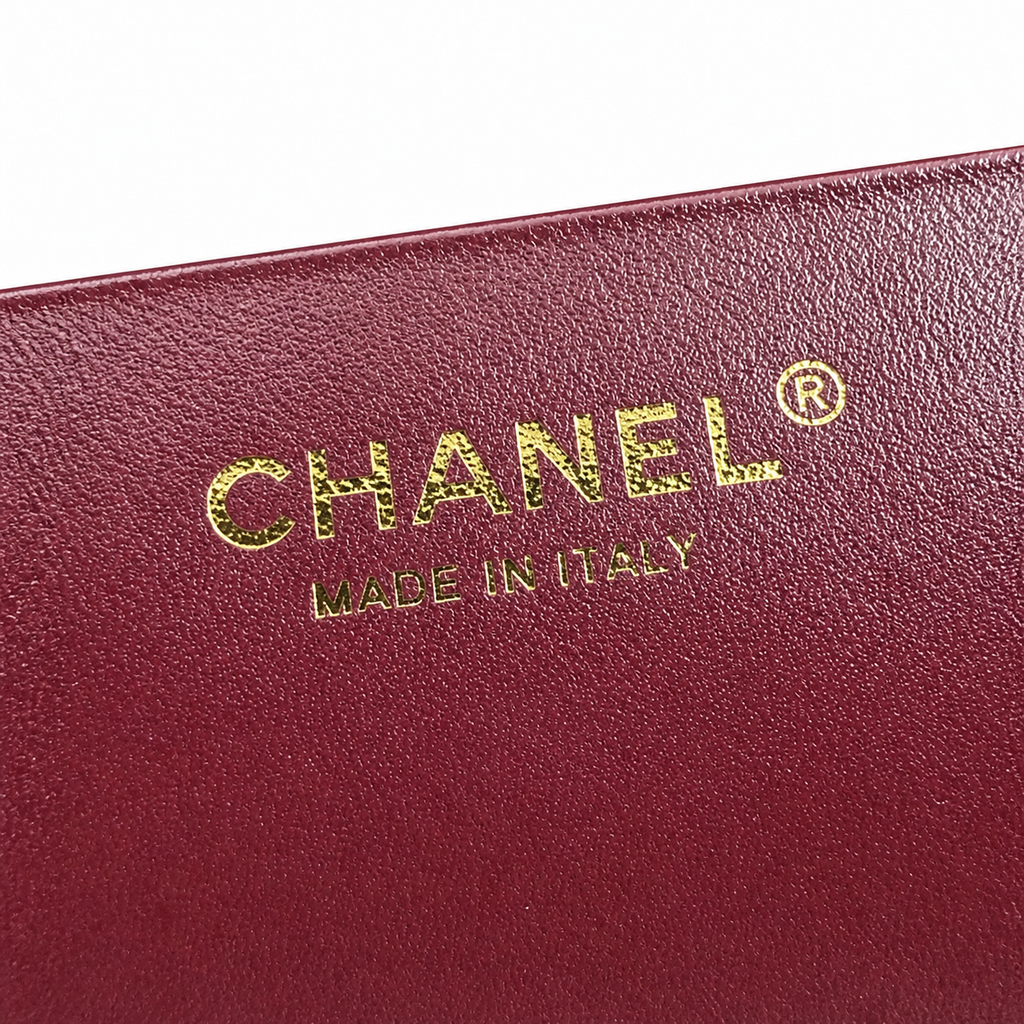 Chanel Grand Shopping Tote Burgundy CC Logo Chain Bag