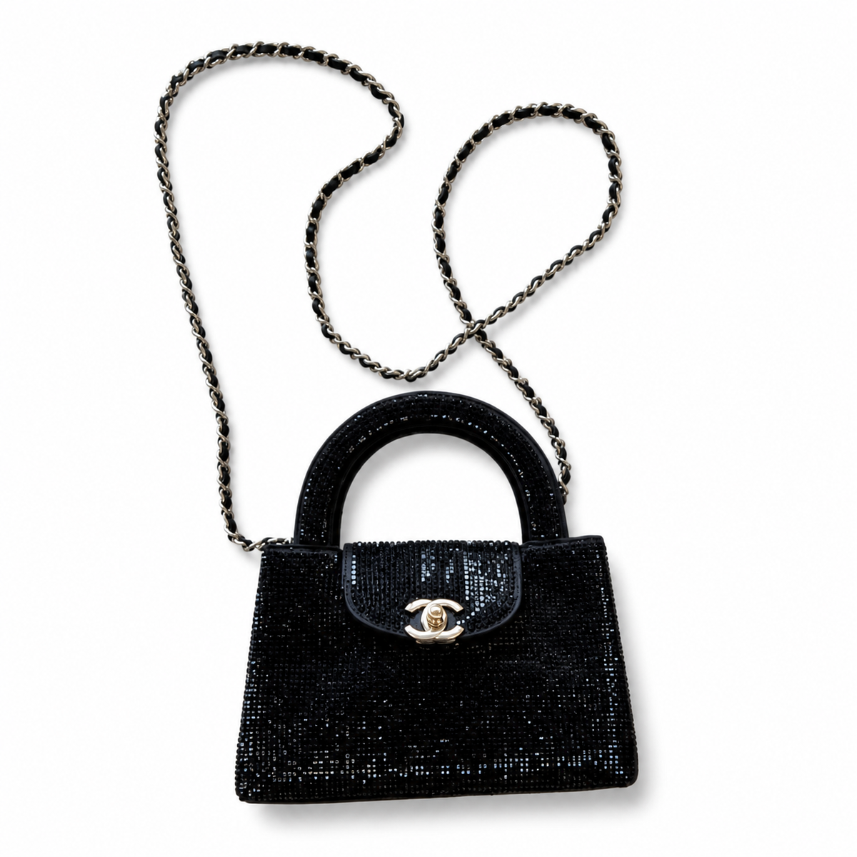 Chanel Crystal-Embellished Mini Shopping Bag