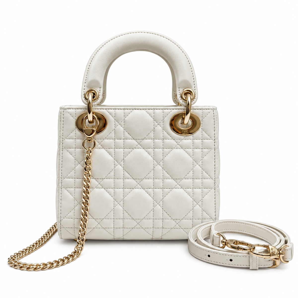 Dior Cannage Quilted Flap Bag with Adjustable Strap