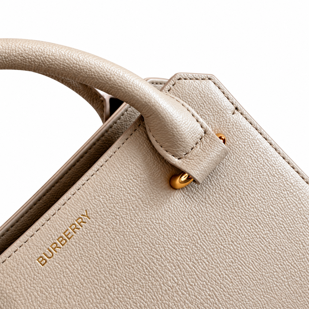 Burberry Cream Check-Panel Top Handle Crossbody