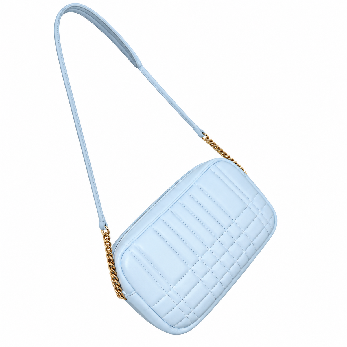 Burberry Sky Blue TB Quilted Camera Bag