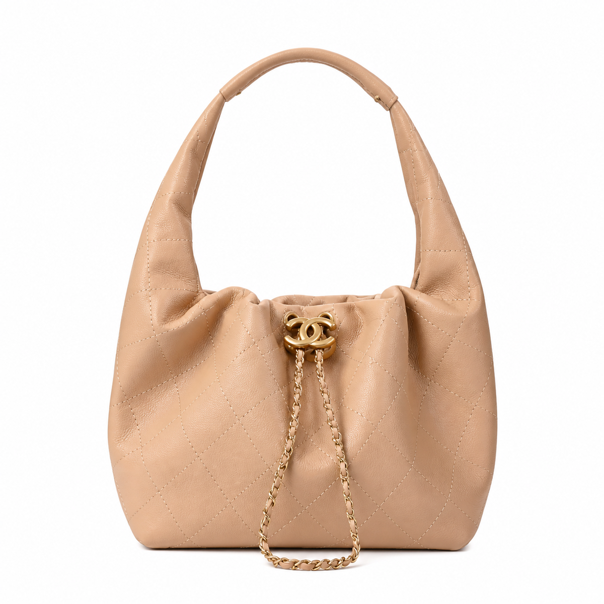 Chanel Classic Quilted Large Top Handle Handbag | CC Turn-Lock Chain Strap — 32cm