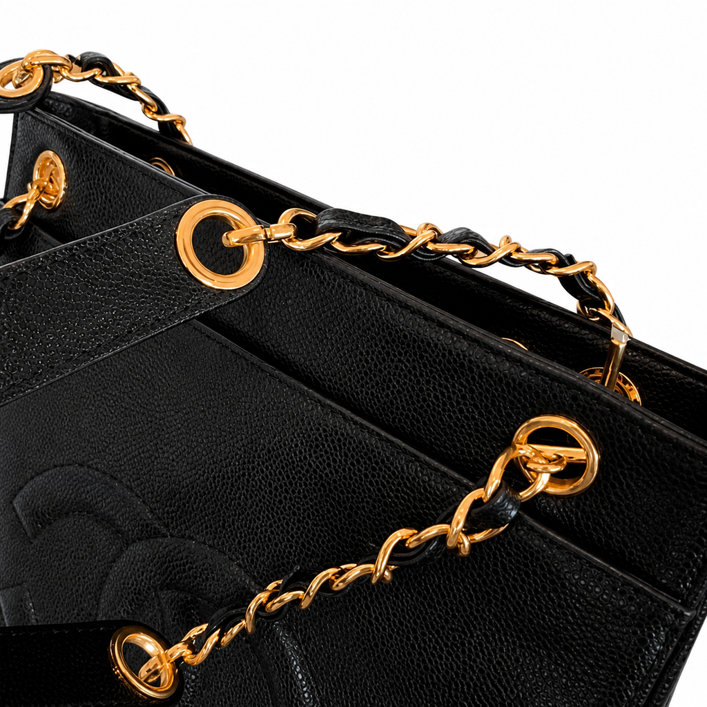Chanel Caviar CC Tote with Front Flap Pocket