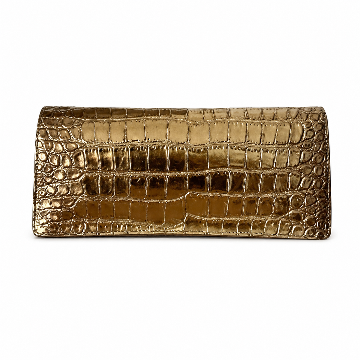 Chanel Metallic Gold Croc Jewel Clasp Clutch