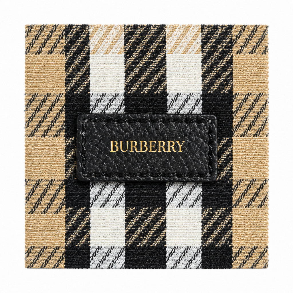 Burberry Navy Check-Panel Top Handle Bag