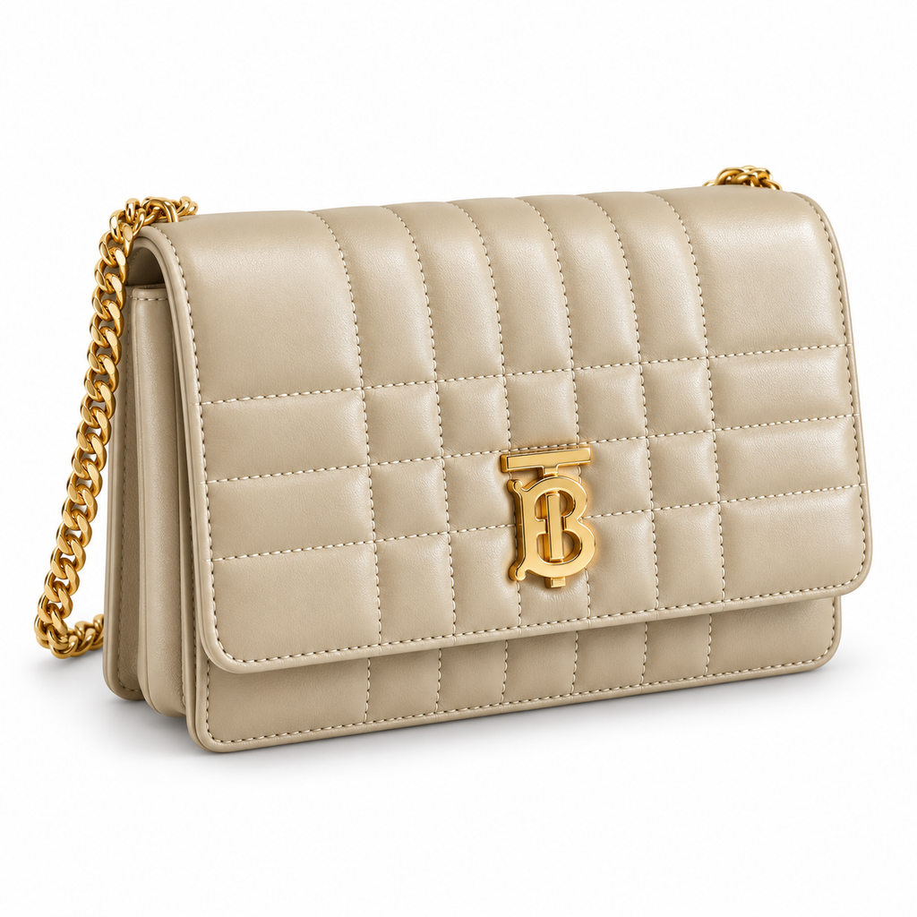 Burberry Ivory Quilted Chain Bag
