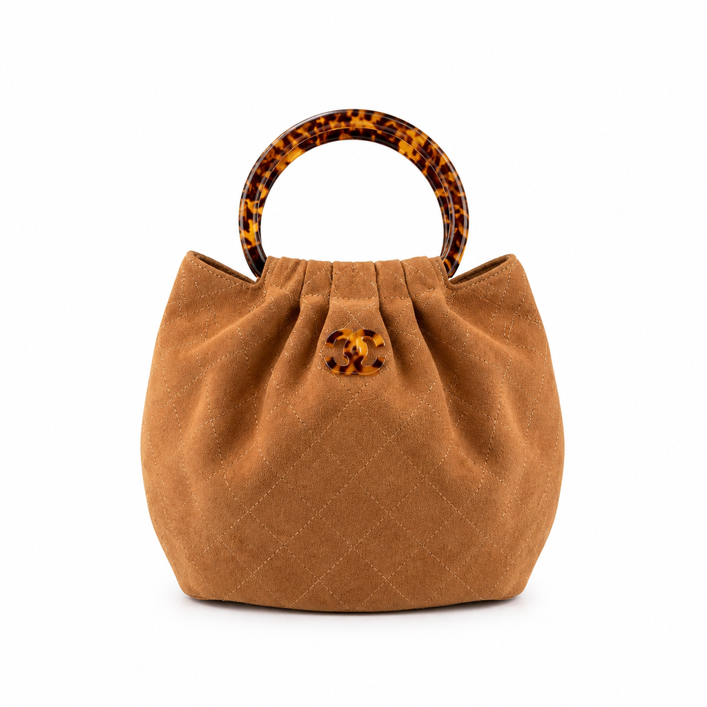 Chanel Classic Quilted Top Handle Handbag | CC Turn-Lock Chain Strap — 24cm