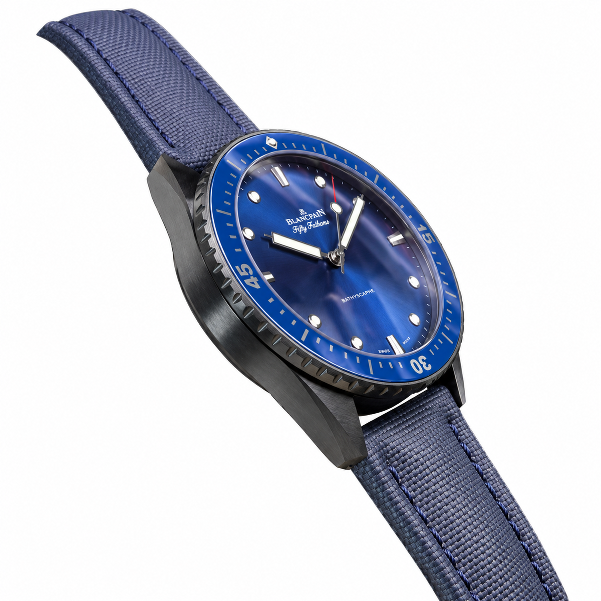 Blancpain Fifty Fathoms Bathyscaphe – Ocean Commitment Blue DLC Ceramic Bezel Swiss Automatic