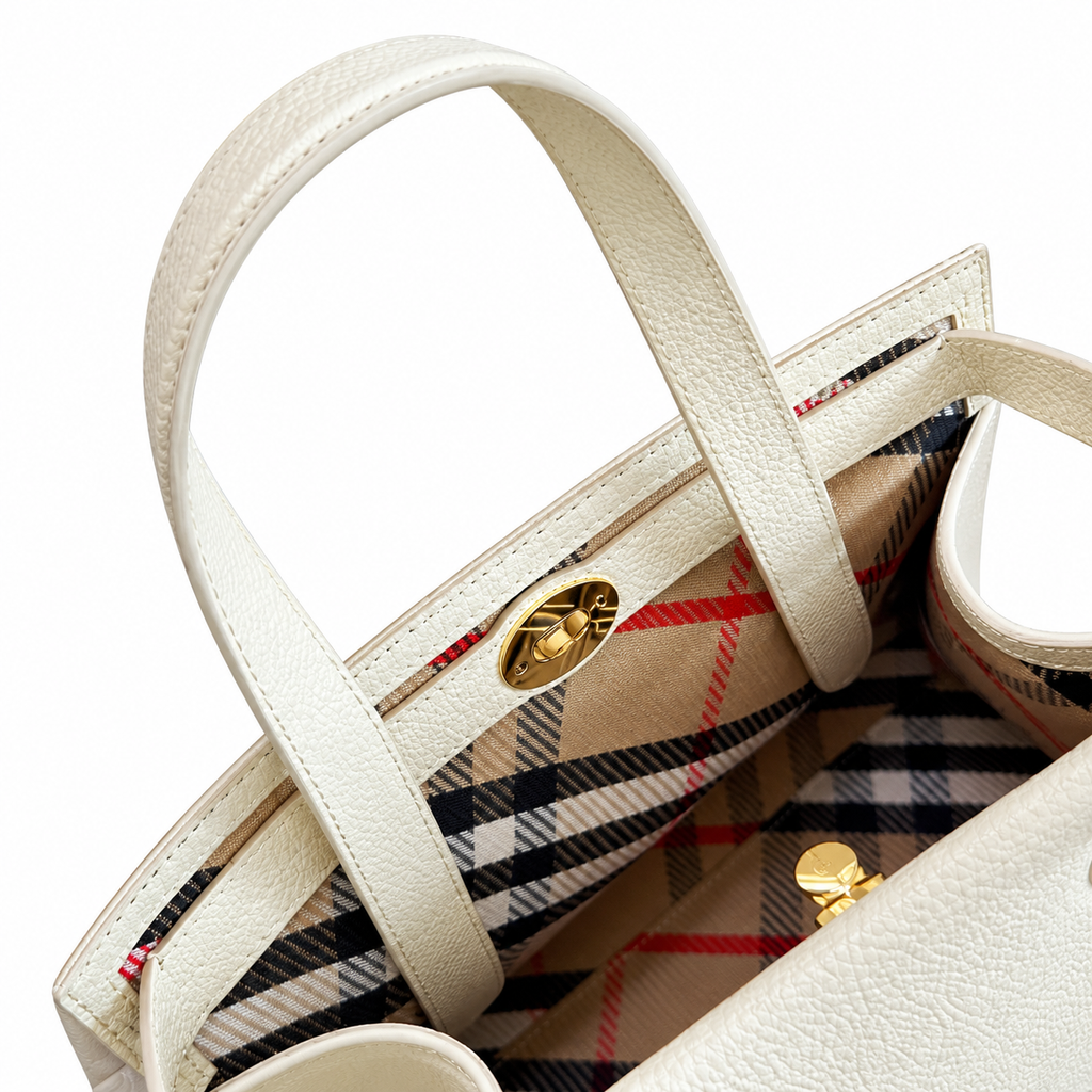 Burberry Ivory Top Handle Tote
