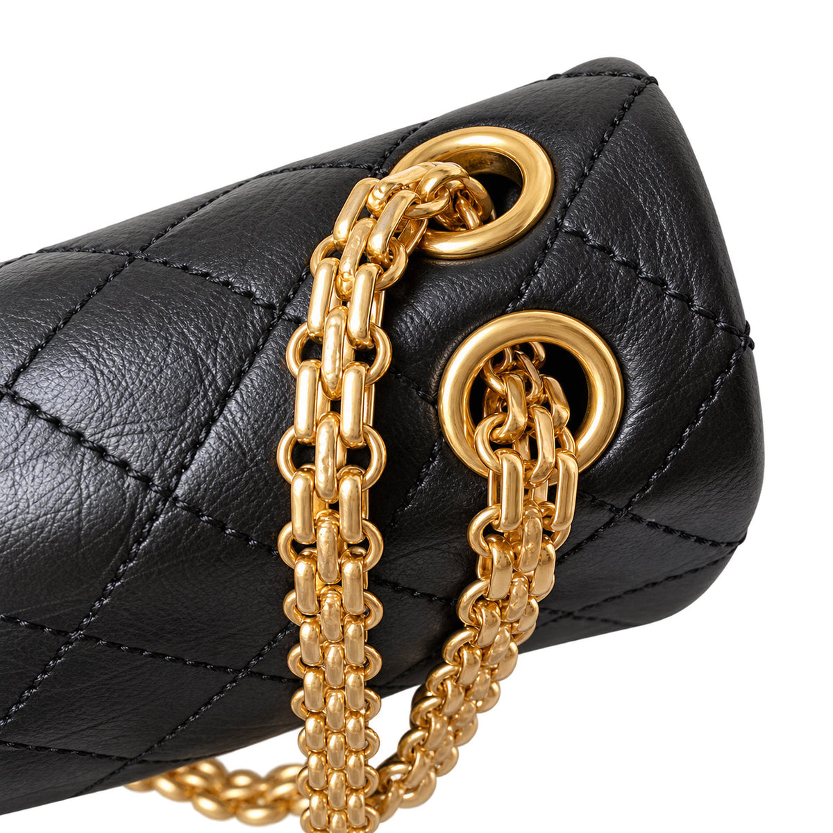 Chanel Small Classic Flap Black Caviar Gold Double Chain