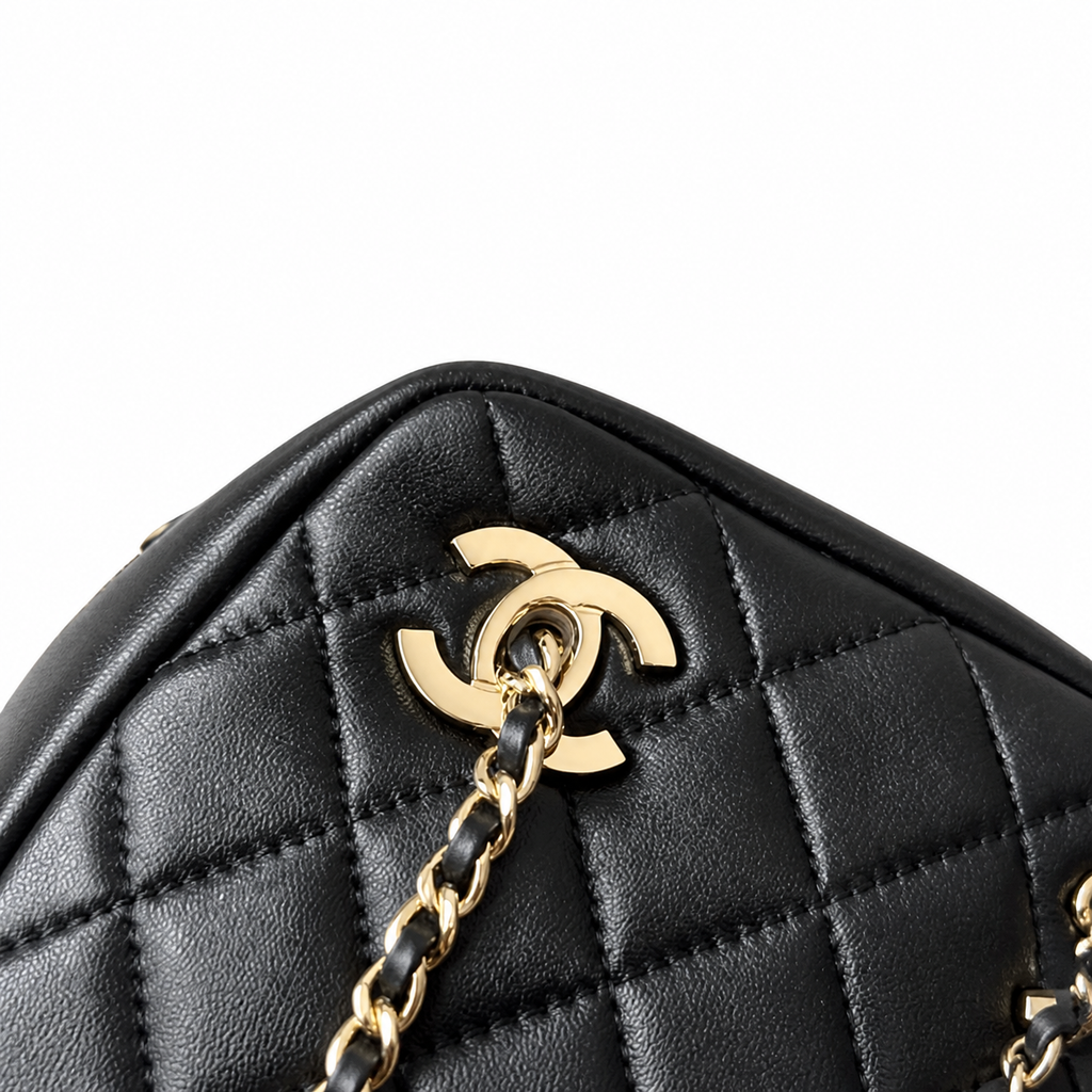 Chanel Black Quilted Double-Chain Backpack