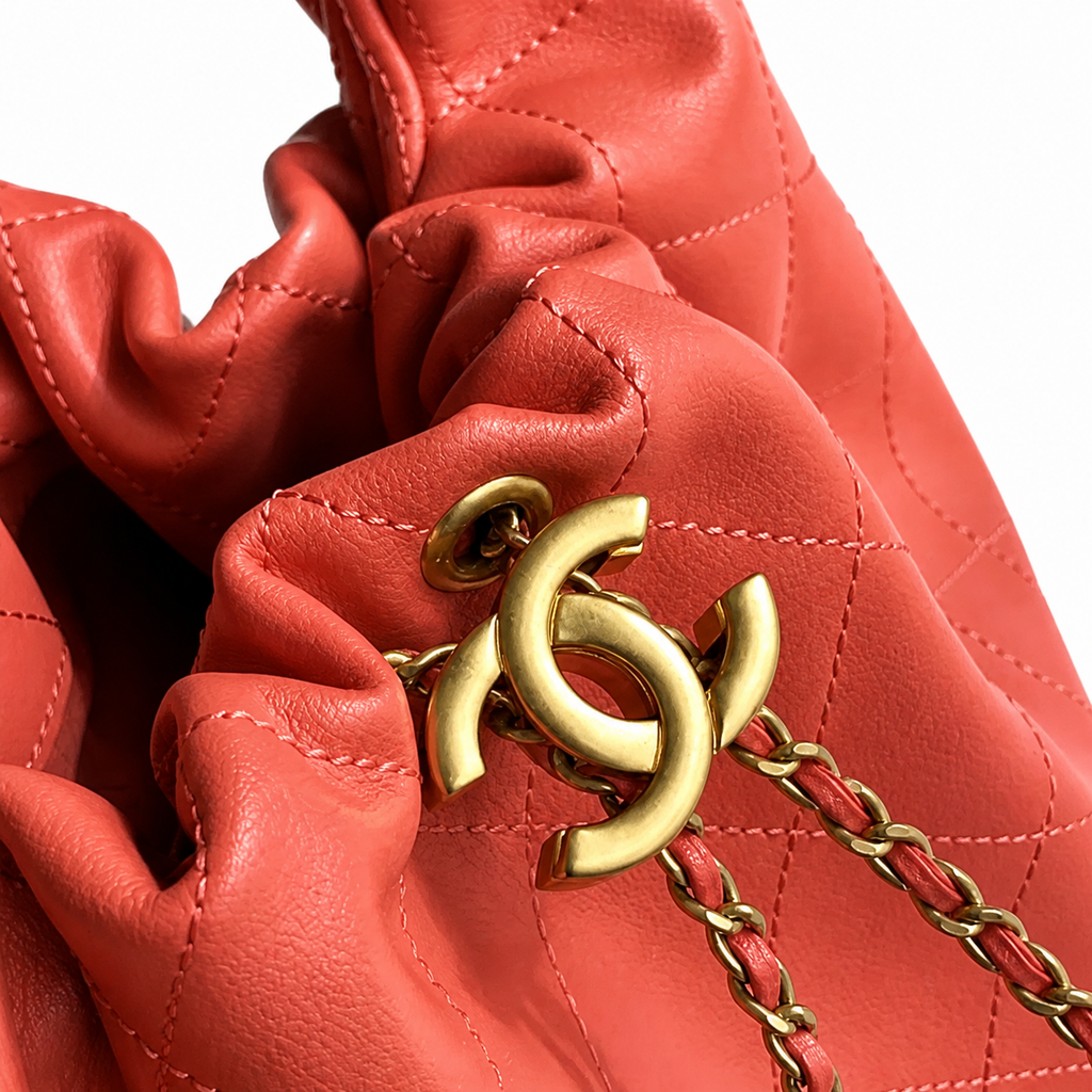 Chanel Quilted Leather Curved Shoulder Satchel Bag