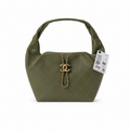 Chanel Classic Quilted Large Top Handle Handbag | CC Turn-Lock Chain Strap — 32cm